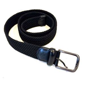 Penguin Black Braided Belt NEW Leather Trim Small 30-32 Gunmetal